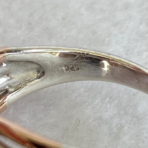 Sterling Silver 925 JA 10K Rose Gold 7MM Round Cubic Zirconia Ring Sz 7.75 - Picture 11 of 16